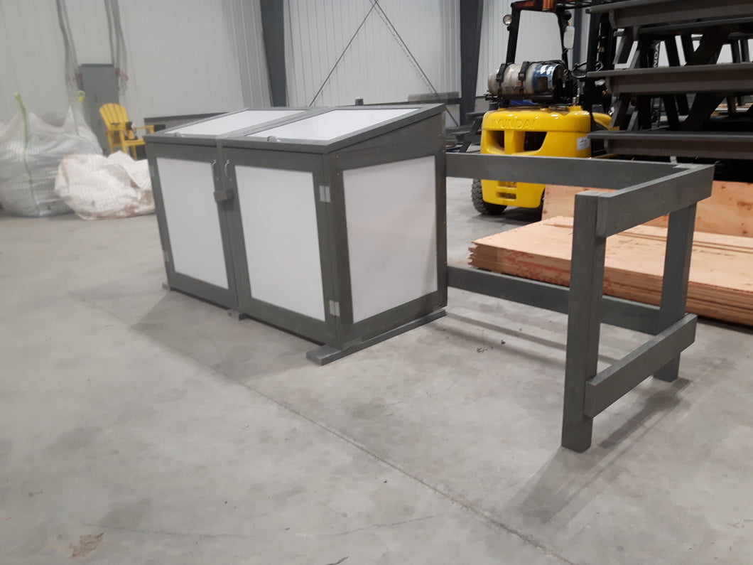 Double Waste Bin Enclosure with Corral